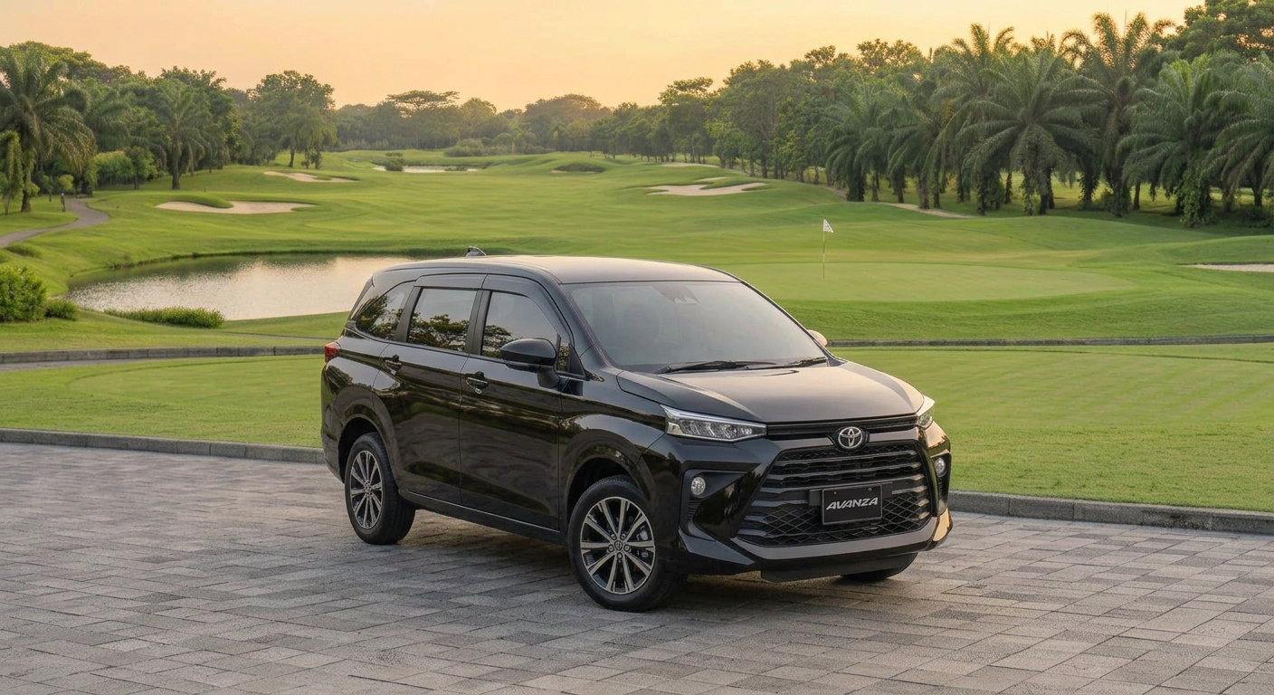 New Toyota Avanza silver modern di jalan kota, MPV keluarga terbaru dengan desain segar