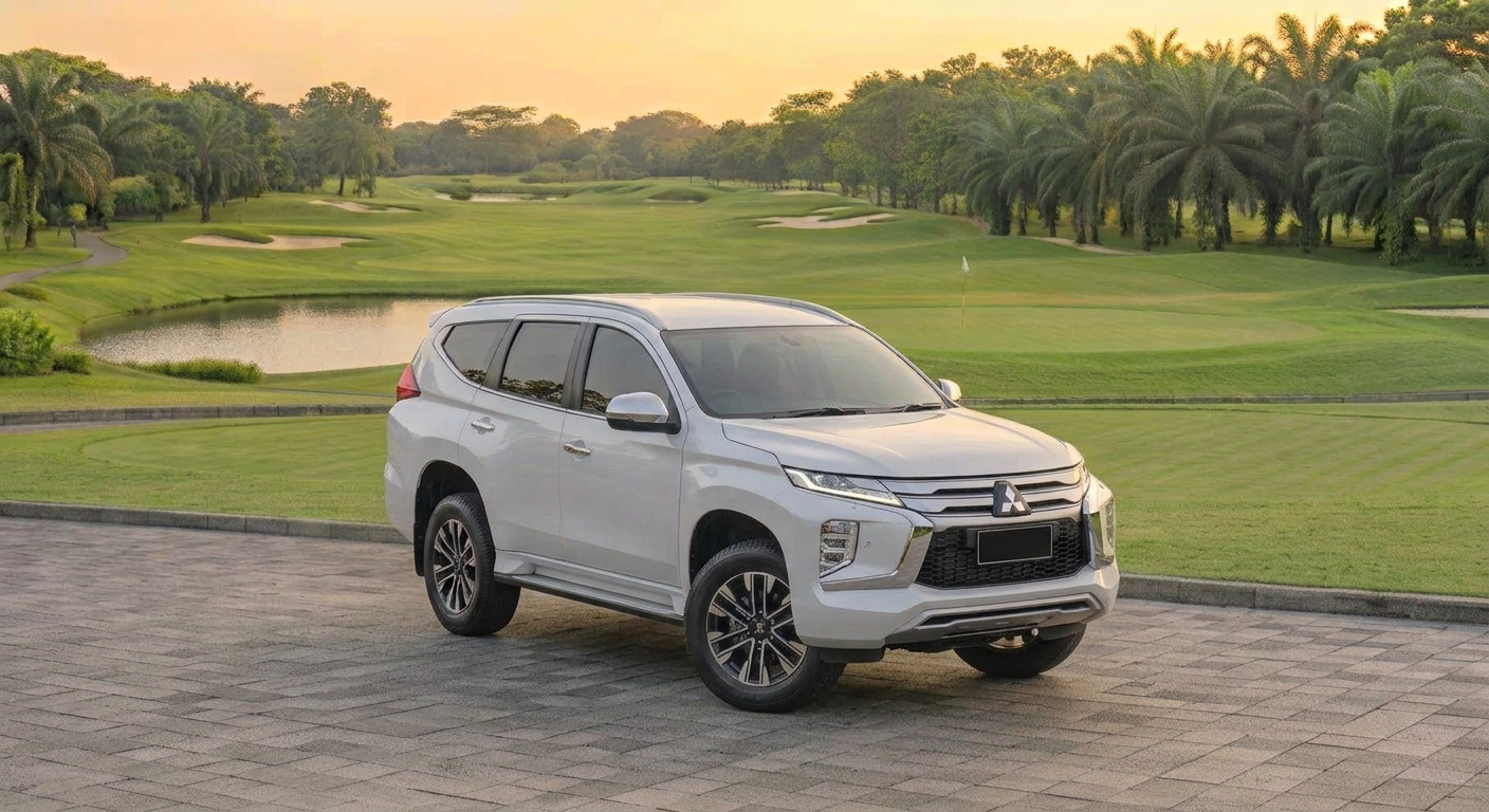 Mitsubishi Pajero Sport hitam gagah di jalan, SUV premium tangguh untuk perjalanan jauh