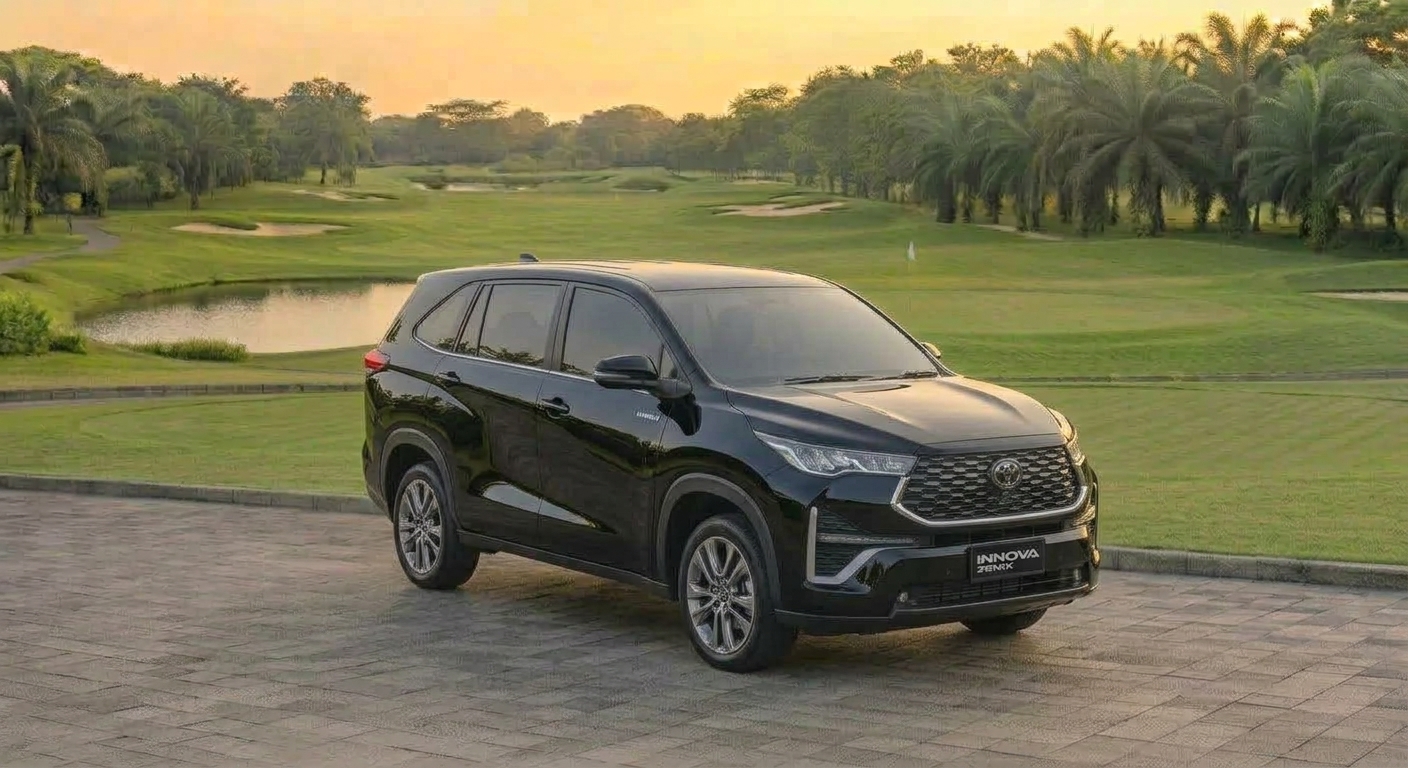 Toyota Innova Zenix silver premium di jalan tol, MPV hybrid mewah generasi terbaru